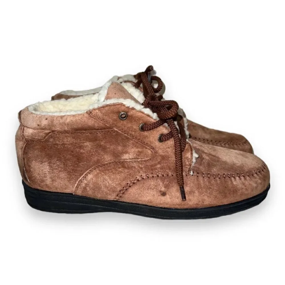 Faded Glory‎ Lydia Fleece Lined Boots Vintage Brown Suede 6295020 Men's 12
